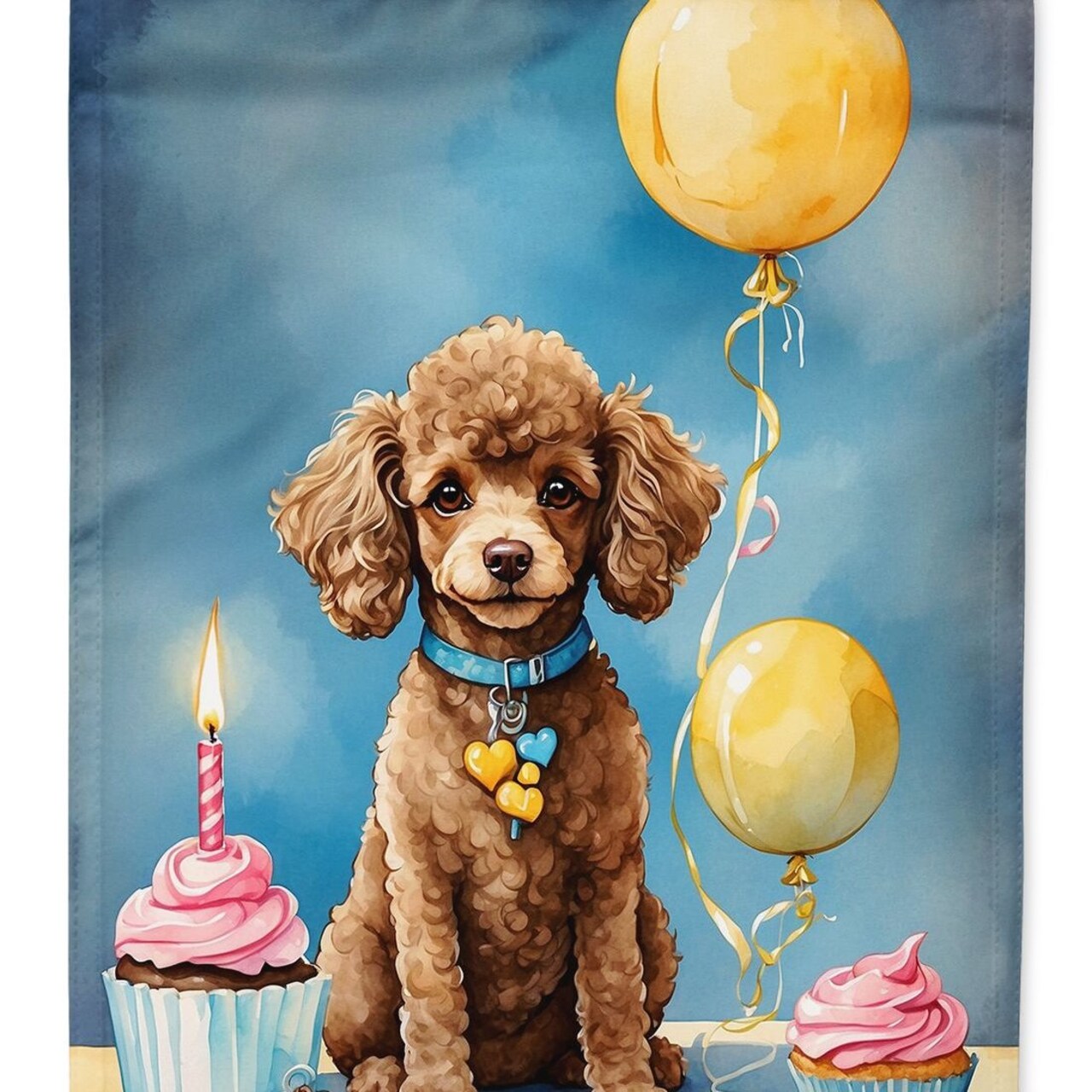 Edge Collections - 11.25" X 15.50" - Multicolor - Toy Poodle Birthday Garden Flag - 1 Piece